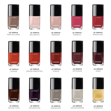 chanel polish colors|Chanel nail color chart.